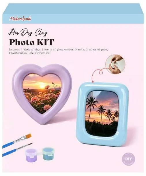 DIY Air Dry Clay Photo Holder Kit from the ZHONGYI Clay Craft Kits collection