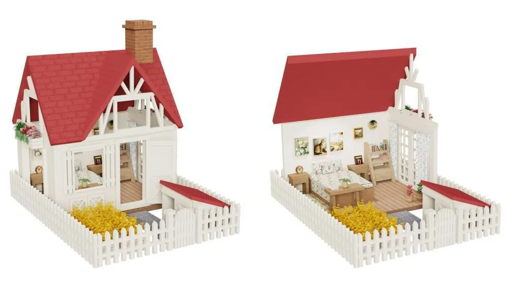 Miniature House Kit – Cosy Kitchen from the ZHONGYI Miniature House Kits collection