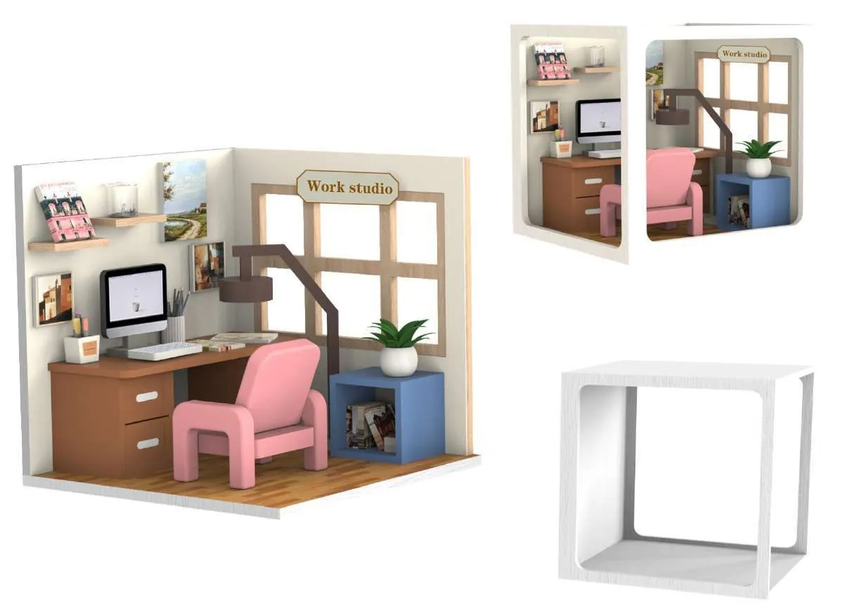 Miniature House Kit – Seaside Retreat from the ZHONGYI Miniature House Kits collection